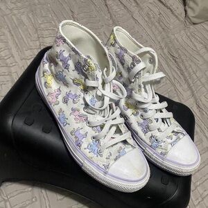 Women's High-Top Sneakers with Unicorn Print